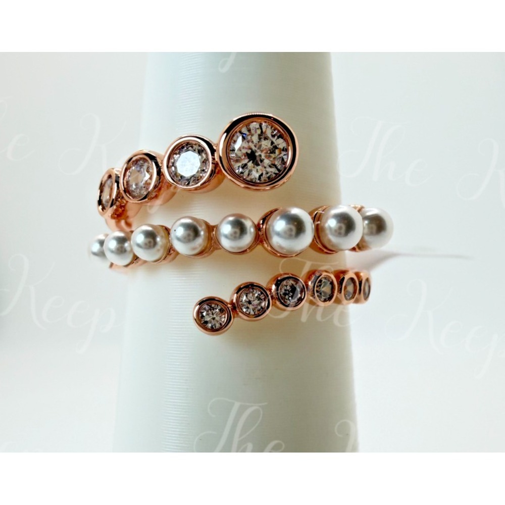 Size 8 Bomb Party June Ring - RG15653 Cascading Radiance - Ceramic Pearl / RG